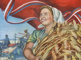 Komunistický propagandistický plakát z padesátých let.