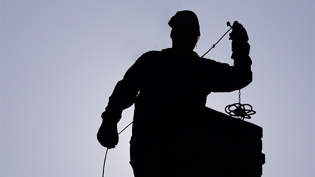 Kominice Martina Wimmerová p�i práci