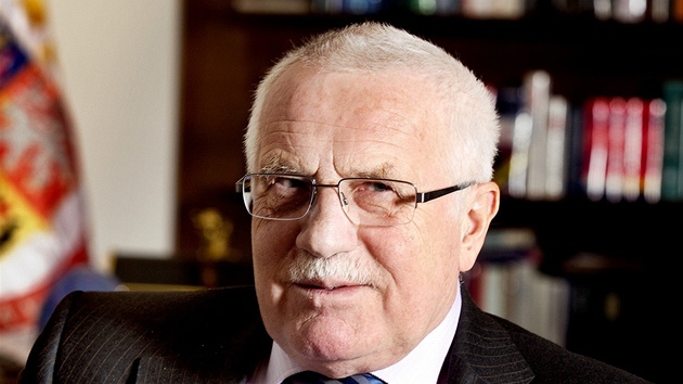 Prezident Václav Klaus pi rozhovoru pro MF DNES.