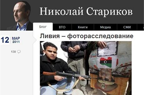 Web ruského novináe Nikolaje Starikova