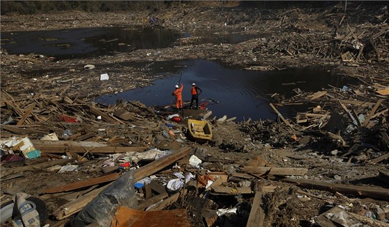 Trosky po tsunami neskrývají jen lidská tla. Ilustraní foto