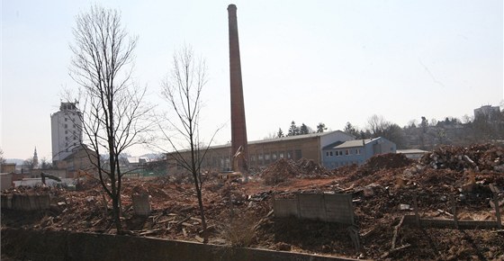 Demolice bývalé Peschlovy továrny v Šenově u Nového Jičína.
