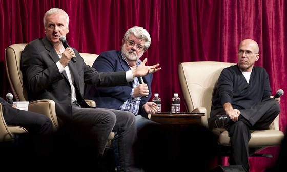 James Cameron a George Lucas na setkání  v rámci CinemaCon v Las Vegas