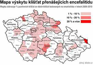  Mapa vychz z daj soukrom laboratoe, kter vyet ron zhruba 800 kl횝at