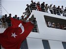 Turecká lo Ankara v pístavu v Benghází (4. dubna 2011)