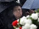 Manelka polského prezidenta Bronislawa Komorowského na smutení ceremonii nedaleko Smolensku