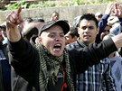 Romové a anarchisté proti dlnické stran v Krupce (9. ledna 2011)
