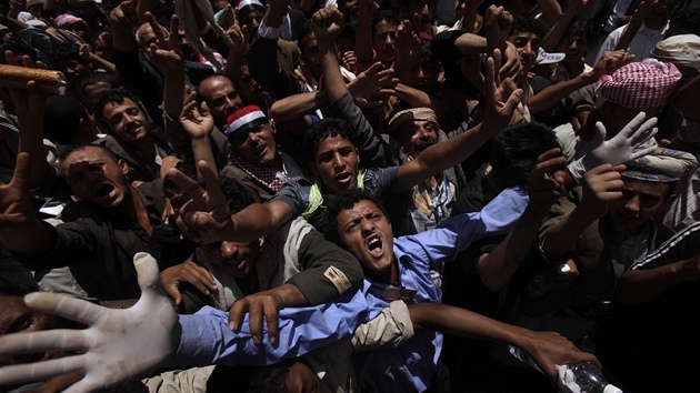 Demonstrace za odstoupení jemenského prezidenta Alího Abdalláha Sáliha