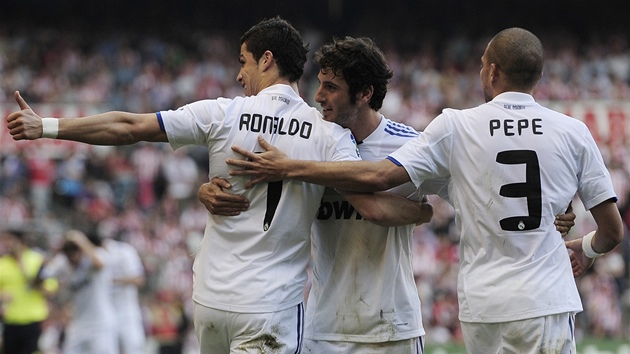 JSEM JEDNIKA! Cristiano Ronaldo z Realu Madrid se raduje poté, co skóroval v zápase s Bilbaem.