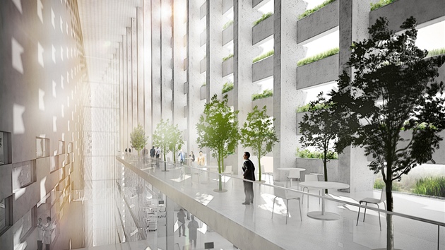 Projekt spalovny a lyaského areálu v jednom má ambice stát se novým architektonickým a ekologickým symbolem msta (vizualizace).