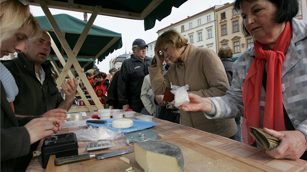 Jeden ze stánk� na prvních olomouckých Hanáckých farmá�ských trzích.