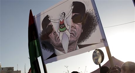 Demonstrace proti Kaddáfímu v Benghází (12. dubna 2011)