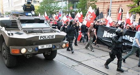 Poslední pochod pravicových radikál se v Brn uskutenil na 1. máje 2009 (ilustraní snímek).