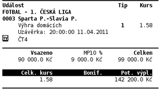NEJV�T�� S�ZKA. S�zka� z Liberce vsadil 90 tis�c korun na v�hru Sparty.