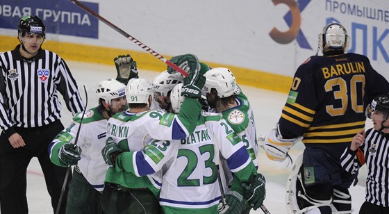 Radost hokejist Ufy, nových ampion KHL