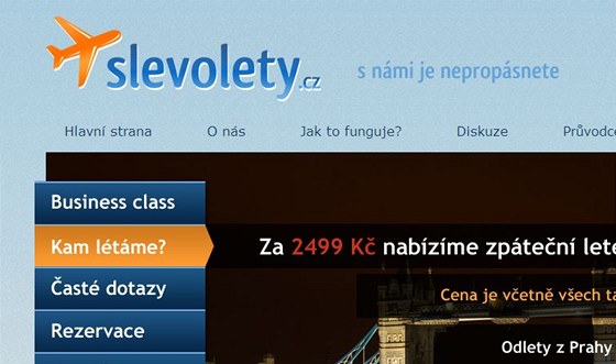 Stránka slevolety.cz