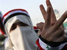 Poporu syrským demonstrantm vyjádili i protestující v jordánském Ammánu (18. dubna 2011)