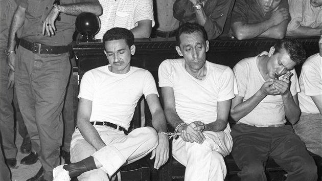 Bojovnci z Brigdy 2506 ped kubnskm soudem v roce 1961