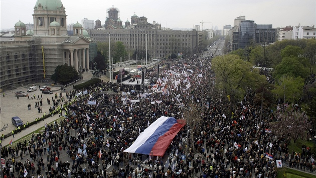 Protivládní demonstrace v Blehradu (16. dubna 2011)