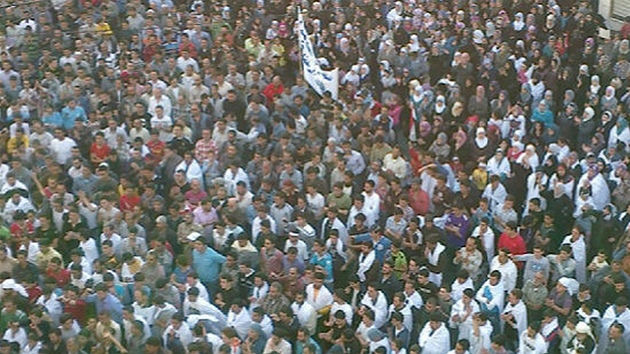 Protesty v syrském mst Baníjas  (18. dubna 2011)