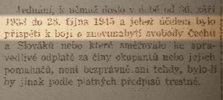 Dokument ekni, kde ti mrtv jsou - zkon umoujc spravedlivou odplatu, kter by jinak byla trestnm inem