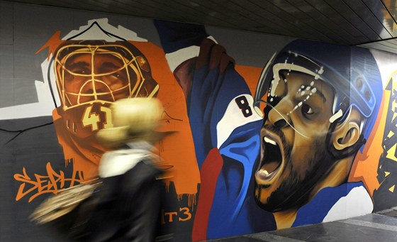Fanouky míící do Bratislavy na mistrovství svta pivítají i hokejová graffiti.