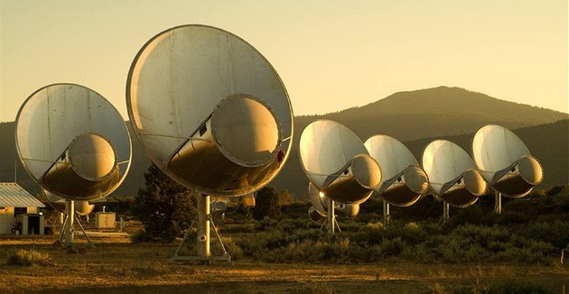 Antény v institutu SETI (Search for Extraterrestrial Intelligence)