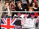 Davy fanouk ekají v centru londýna na královský svatební prvod. (29. dubna 2011)