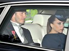 Fotbalista David Backham dorazil na svatební obad do Westminsterského opatství s manelkou Viktorií. (29. dubna 2011)