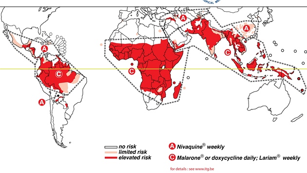 Zny s vskytem malrie v letech 2010 a 2011