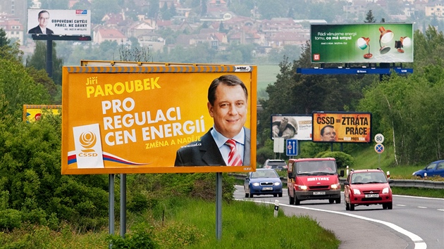 P�edvolební billboard �SSD v Praze. (13. kv�tna 2010)