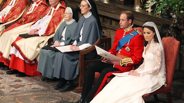 Krlovsk svatba Kate Middletonov a prince Williama ve Westminsterskm opatstv. (29. dubna 2011)