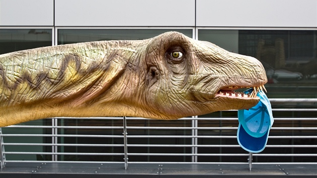Dinopark na stee nákupního centra Galerie Harfa