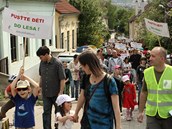 Protestu proti plotu kolem botanick zahrady se zastnilo kolem 350 lid