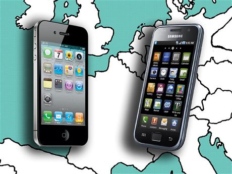 V západní Evrop vládne mobilm Samsung a Apple