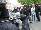 Prvomájový pochod pravicových extremist Brnem (1. kvtna 2011).