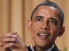 Americký prezident Barack Obama na veei pro novináe v Bílém dom