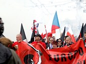 Prvomjov pochod pravicovch extremist Brnem.