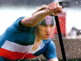 Kanoista Martin Doktor p�i olympijském závodu na 1000 metr� na jeze�e Lanier...