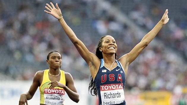 Sanya Richardsová, vítězka závodu na 400 metrů na MS v Berlíně 