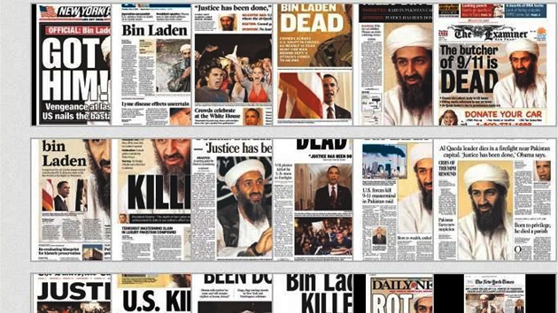 Smrt Usámy bin Ládina na stránkách amerického tisku