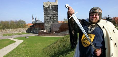 Milan "Drobek" Tel ze skupiny historického ermu bude pi oslavách v Chebu vystupovat jako Fridrich Barbarossa.