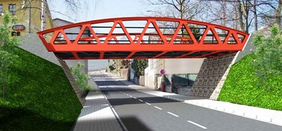 Vizualizace nového viaduktu v ulici Lánecká ve Svtlé nad Sázavou.