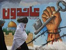 Graffiti pipomínající vznik izraelského státu