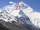Trasa Sulovského výstupu na Mount Everest.