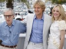 Woody Allen, Owen Wilson a Rachel McAdamsová na prezentaci filmu Plnoc v...
