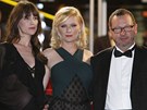 Cannes 2011 - Lars von Trier a jeho múzy Dunstová a Gainsbourgová na premiée filmu Melancholie