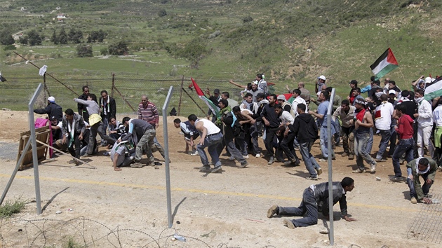 Arabské protesty v Golanských výinách k výroí vzniku izraelského státu