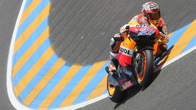 Casey Stoner byl v kvalifikaci Velké ceny Francie v Le Mans nejrychlej�í.