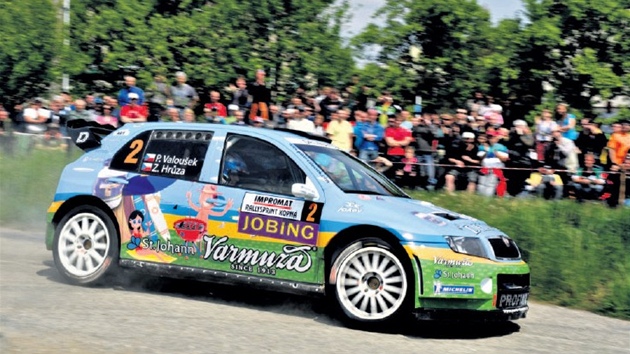 Nejv�t�í favorit Impromat Rallysprintu Kopná Pavel Valou�ek odstoupil po �tvrtém testu kv�li poru�e turbodmychadla.